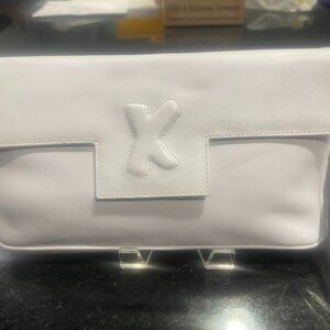 White Leather Clutch Purse